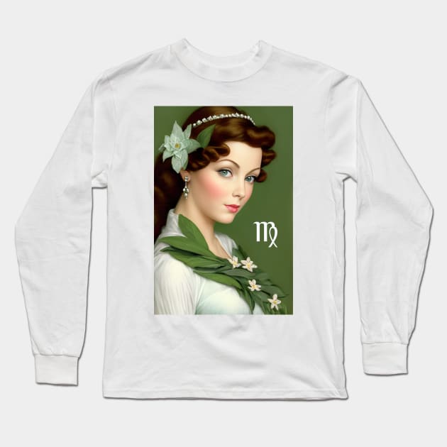 Virgo Girl Long Sleeve T-Shirt by PurplePeacock